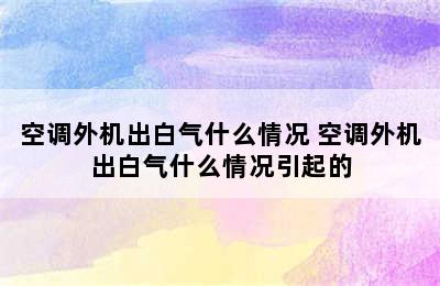 空调外机出白气什么情况 空调外机出白气什么情况引起的